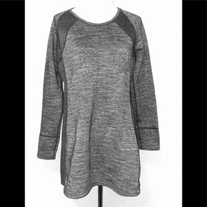 Title Nine Rachel Sweatshirt Tunic Sz L Two Tone Grey Sweater Dress